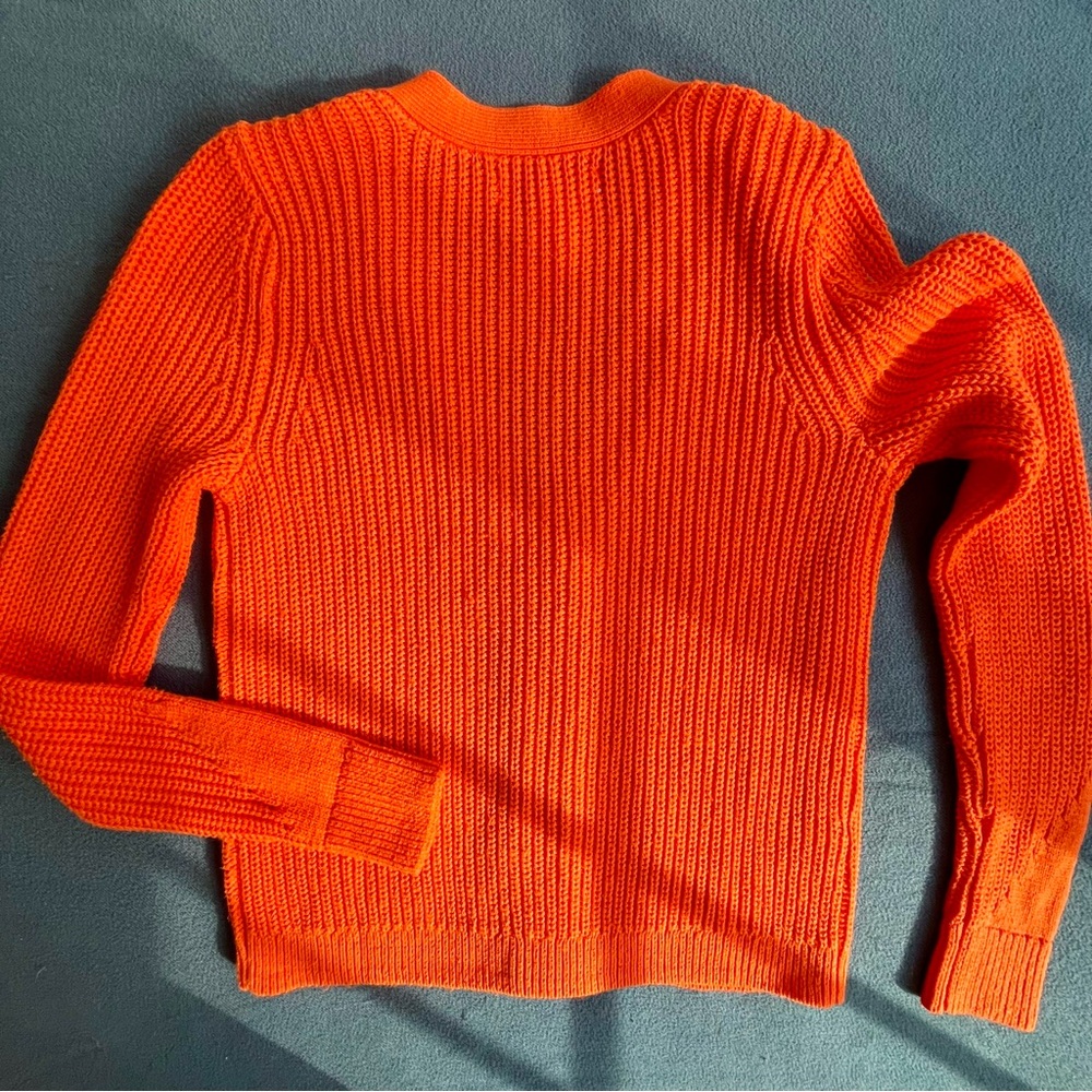 NWT Loft Button Up Knit Cardigan Sweater Orange Women’s Small - Picture 9 of 9
